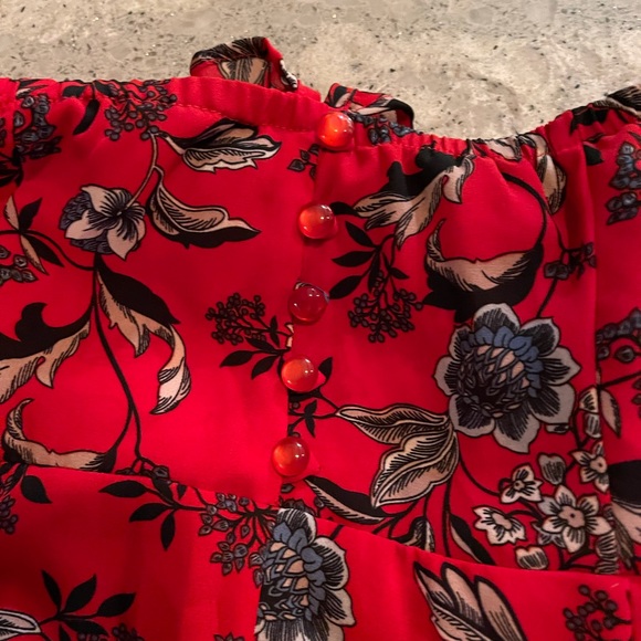 Charlotte Russe Red floral skater dress - Picture 5 of 5